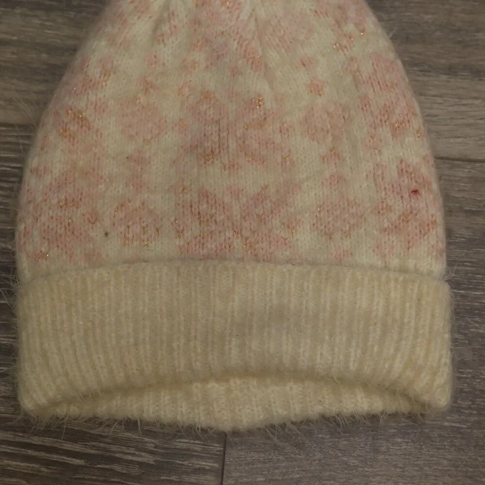 Gold Medal International Beanie Stocking Cap Pom Pom Hat Womens One Size Ivory